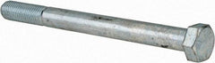 Made in USA - 3/4-10 UNC, 8-1/2" Length Under Head Hex Head Cap Screw - Partially Threaded, Grade 5 Steel, Zinc-Plated Finish, 1-1/8" Hex - Benchmark Tooling