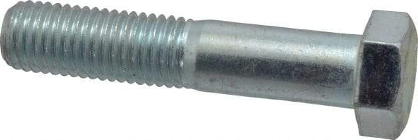 Made in USA - 3/4-10 UNC, 3-3/4" Length Under Head Hex Head Cap Screw - Partially Threaded, Grade 5 Steel, Zinc-Plated Finish, 1-1/8" Hex - Benchmark Tooling