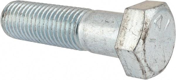 Made in USA - 7/8-9 UNC, 3-1/4" Length Under Head Hex Head Cap Screw - Partially Threaded, Grade 5 Steel, Zinc-Plated Finish, 1-5/16" Hex - Benchmark Tooling