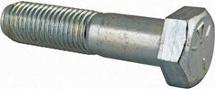 Made in North America - 7/8-9 UNC, 3-3/4" Length Under Head Hex Head Cap Screw - Partially Threaded, Grade 5 Steel, Zinc-Plated Finish, 1-5/16" Hex - Benchmark Tooling