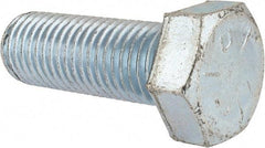 Made in USA - 1-8 UNC, 2-3/4" Length Under Head Hex Head Cap Screw - Partially Threaded, Grade 5 Steel, Zinc-Plated Finish, 1-1/2" Hex - Benchmark Tooling