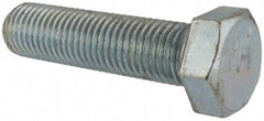 Made in USA - 1-8 UNC, 4" Length Under Head Hex Head Cap Screw - Fully Threaded, Grade 5 Steel, Zinc-Plated Finish, 1-1/2" Hex - Benchmark Tooling