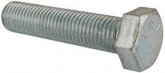 Made in USA - 1-8 UNC, 4-1/2" Length Under Head Hex Head Cap Screw - Fully Threaded, Grade 5 Steel, Zinc-Plated Finish, 1-1/2" Hex - Benchmark Tooling