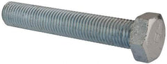 Made in North America - 1-8 UNC, 6" Length Under Head Hex Head Cap Screw - Fully Threaded, Grade 5 Steel, Zinc-Plated Finish, 1-1/2" Hex - Benchmark Tooling