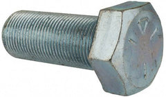 Made in USA - 1-14 UNF, 2-1/2" Length Under Head Hex Head Cap Screw - Partially Threaded, Grade 5 Steel, Zinc-Plated Finish, 1-1/2" Hex - Benchmark Tooling