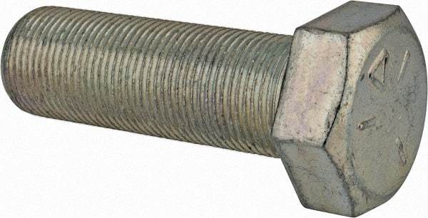 Made in USA - 1-14 UNF, 3" Length Under Head Hex Head Cap Screw - Fully Threaded, Grade 5 Steel, Zinc-Plated Finish, 1-1/2" Hex - Benchmark Tooling