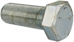 Made in North America - 1-1/8 - 12 UNF, 3" Length Under Head Hex Head Cap Screw - Partially Threaded, Grade 5 Steel, Zinc-Plated Finish, 1-11/16" Hex - Benchmark Tooling