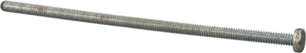 Made in North America - 1/4-20 UNC, 6-1/2" Length Under Head Hex Head Cap Screw - Fully Threaded, Grade 5 Steel, Zinc-Plated Finish, 7/16" Hex - Benchmark Tooling