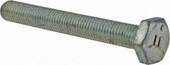 Made in USA - 1/4-28 UNF, 2" Length Under Head Hex Head Cap Screw - Fully Threaded, Grade 5 Steel, Zinc-Plated Finish, 7/16" Hex - Benchmark Tooling