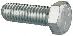 Made in North America - 3/8-16 UNC, 1-1/8" Length Under Head Hex Head Cap Screw - Partially Threaded, Grade 5 Steel, Zinc-Plated Finish, 9/16" Hex - Benchmark Tooling