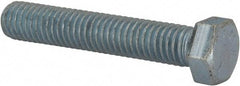 Made in USA - 7/16-14 UNC, 2-1/2" Length Under Head Hex Head Cap Screw - Fully Threaded, Grade 5 Steel, Zinc-Plated Finish, 5/8" Hex - Benchmark Tooling