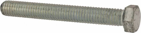 Made in USA - 7/16-14 UNC, 3-1/2" Length Under Head Hex Head Cap Screw - Fully Threaded, Grade 5 Steel, Zinc-Plated Finish, 5/8" Hex - Benchmark Tooling