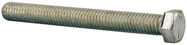 Made in USA - 7/16-14 UNC, 4" Length Under Head Hex Head Cap Screw - Fully Threaded, Grade 5 Steel, Zinc-Plated Finish, 5/8" Hex - Benchmark Tooling