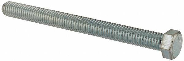 Made in North America - 7/16-14 UNC, 5" Length Under Head Hex Head Cap Screw - Fully Threaded, Grade 5 Steel, Zinc-Plated Finish, 5/8" Hex - Benchmark Tooling