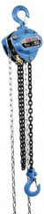 Value Collection - 4,000 Lb Lifting Capacity, 15' Lift Height, Hand Hoist - Made from Chain, 74' Overhaul to Lift 1', 74 Lb Avg Pull to Lift Rated Load, 1 Chain - Benchmark Tooling