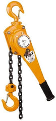 Value Collection - 1,500 Lb Lifting Capacity, 15' Lift Height, Short Handle Lever Hoist - Made from Chain, 1 Chain - Benchmark Tooling