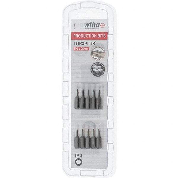 Wiha - 1/4" Drive IP4 Torx Plus Screwdriver Bit - 1" OAL, Insert Bit - Benchmark Tooling