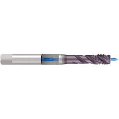 Emuge - 3/8-16 UNC, 3 Flute, TiCN Finish Cobalt Medium Spiral Flute Tap - Benchmark Tooling
