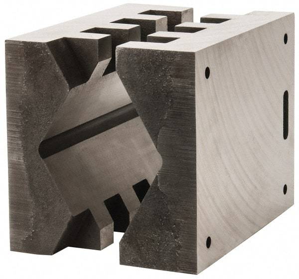 Heinrich - 8" Wide, V-Groove Vise Jaw - Ductile Iron, Fixed Jaw, Compatible with DA-8800-SC Vises - Benchmark Tooling