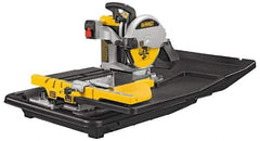 DeWALT - 10" Blade Diam, Tile Saw - 4,200 RPM, 34" Table Depth x 26" Table Width, 120 Volts, 15 Amps - Benchmark Tooling