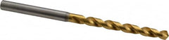 OSG - #3 120° Vanadium High Speed Steel Jobber Drill - TiN Finish, Right Hand Cut, Spiral Flute, Straight Shank, 101mm OAL, Standard Point - Benchmark Tooling