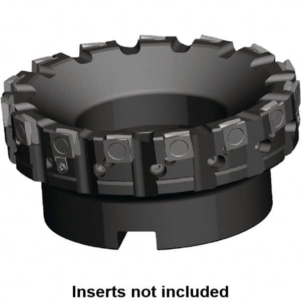 Kennametal - 15 Inserts, 127mm Cut Diam, 1-1/2" Arbor Diam, 0.236" Max Depth of Cut, Indexable Square-Shoulder Face Mill - 0/90° Lead Angle, 2-3/8" High, SPHX 1205... Insert Compatibility, Series Fix-Perfect - Benchmark Tooling