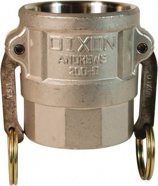 Dixon Valve & Coupling - 2-1/2" Stainless Steel Cam & Groove Suction & Discharge Hose Female Coupler Female NPT Thread - Part D, 2-1/2" Thread, 150 Max psi - Benchmark Tooling