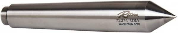 Riten - 7/8" Head Diam, Carbide-Tipped Steel Standard Point Half Dead Center - Jarno 7 Taper, 7/8" Point Diam, 1-3/16" Point Length, 5-1/4" OAL - Benchmark Tooling