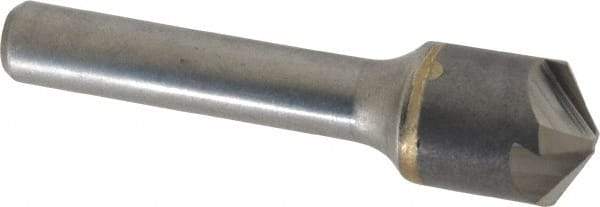 Hertel - 5/8" Head Diam, 3/8" Shank Diam, 4 Flute 120° Solid Carbide Countersink - 2-3/8" OAL, Straight Shank - Benchmark Tooling