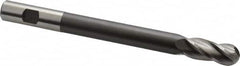 Hertel - 5/8" Diam, 1-1/2" LOC, 4 Flute High Speed Steel Ball End Mill - Uncoated, Single End, 7-1/8" OAL, 5/8" Shank Diam - Benchmark Tooling