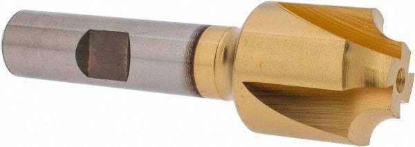 Hertel - 3/16" Radius, 3/4" Mill Diam, 4 Flute Cobalt Corner Rounding End Mill - Single End, TiN Finish, 2-15/16" OAL, 1/2" Shank Diam - Benchmark Tooling