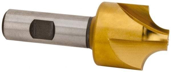 Hertel - 1/2" Radius, 1-1/2" Mill Diam, 4 Flute High Speed Steel Corner Rounding End Mill - Single End, TiN Finish, 3-7/8" OAL, 3/4" Shank Diam - Benchmark Tooling
