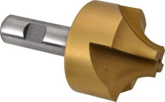 Hertel - 3/4" Radius, 1-7/8" Mill Diam, 4 Flute High Speed Steel Corner Rounding End Mill - Single End, TiN Finish, 4-1/8" OAL, 3/4" Shank Diam - Benchmark Tooling