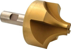 Hertel - 1" Radius, 2-3/4" Mill Diam, 4 Flute High Speed Steel Corner Rounding End Mill - Single End, TiN Finish, 4-1/2" OAL, 3/4" Shank Diam - Benchmark Tooling
