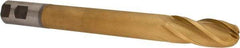 Hertel - 1" Diam, 2-1/2" LOC, 4 Flute High Speed Steel Ball End Mill - TiN Finish, Single End, 10-1/4" OAL, 1" Shank Diam - Benchmark Tooling