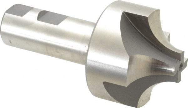 Hertel - 3/4" Radius, 2-1/4" Mill Diam, 4 Flute High Speed Steel Corner Rounding End Mill - Single End, Uncoated, 4-5/16" OAL, 1" Shank Diam - Benchmark Tooling