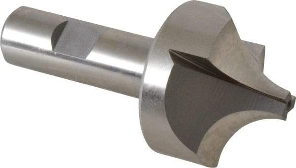 Hertel - 3/4" Radius, 1-7/8" Mill Diam, 3 Flute High Speed Steel Corner Rounding End Mill - Single End, Uncoated, 3-3/4" OAL, 3/4" Shank Diam - Benchmark Tooling