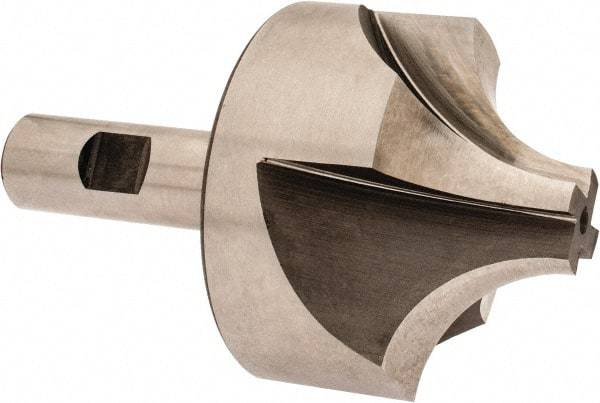 Hertel - 1" Radius, 2-3/4" Mill Diam, 4 Flute High Speed Steel Corner Rounding End Mill - Single End, Uncoated, 4-1/2" OAL, 3/4" Shank Diam - Benchmark Tooling
