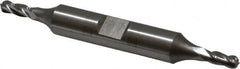 Hertel - 5/32" Diam, 7/16" LOC, 4 Flute Cobalt Ball End Mill - Uncoated, Double End, 3-1/8" OAL, 3/8" Shank Diam - Benchmark Tooling