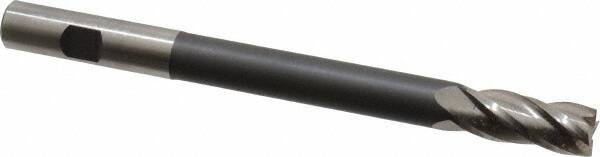 Hertel - 1/2", 1-1/4" LOC, 1/2" Shank Diam, 6" OAL, 4 Flute, High Speed Steel Square End Mill - Single End, Uncoated, Centercutting, Right Hand Cut - Benchmark Tooling