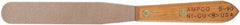 Ampco - 2" Wide Chisel Edge Blade Nickel Copper Spatula - Stiff, Straight Wood Handle, 19-1/4" OAL - Benchmark Tooling