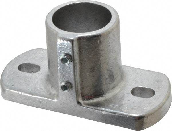 Hollaender - 1-1/2" Pipe, Base Flange, Aluminum Alloy Flange Pipe Rail Fitting - Bright Finish - Benchmark Tooling