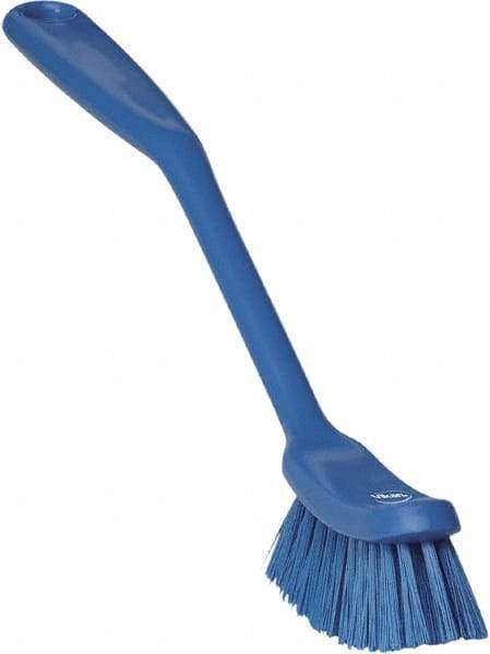 Vikan - 1" Bristle Length, Polyester Food Service Brush - 2-7/8" Long x 1" Wide Head, 11" OAL, Blue, Polypropylene Block - Benchmark Tooling