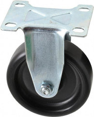 Shepherd - 4" Diam x 1-1/4" Wide x 5-1/4" OAH Top Plate Mount Rigid Caster - Polyolefin, 275 Lb Capacity, Plain Bearing, 2-5/8 x 3-3/4" Plate - Benchmark Tooling