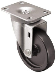 Shepherd - 3" Diam x 1-1/4" Wide x 4-1/4" OAH Top Plate Mount Swivel Caster - Polyolefin, 250 Lb Capacity, Plain Bearing, 2-5/8 x 3-3/4" Plate - Benchmark Tooling