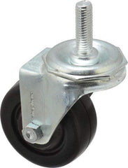 Shepherd - 3" Diam x 1-1/4" Wide x 4-1/8" OAH Stem Mount Swivel Caster - Hard Rubber, 150 Lb Capacity, Nylon Bearing, 1/2-13 x 1-1/2" Threaded Stem - Benchmark Tooling