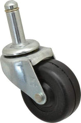 Shepherd - 2" Diam x 13/16" Wide x 2-5/8" OAH Stem Mount Swivel Caster - Soft Rubber, 80 Lb Capacity, Nylon Bearing, 7/16 x 1-7/16" Friction Stem - Benchmark Tooling