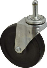 Shepherd - 4" Diam x 15/16" Wide x 4-3/4" OAH Stem Mount Swivel Caster - Soft Rubber, 125 Lb Capacity, Nylon Bearing, 7/16 x 1-7/16" Friction Stem - Benchmark Tooling