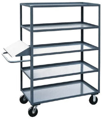 Jamco - 3,000 Lb Capacity, 24" Wide x 60" Long x 68" High Order Picking Cart - 5 Shelf, Steel - Benchmark Tooling