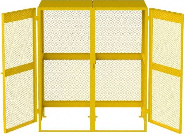 Jamco - Gas Cylinder Storage Cabinet - Steel, 60" Wide x 38" Deep x 70" High, Safety Yellow - Benchmark Tooling